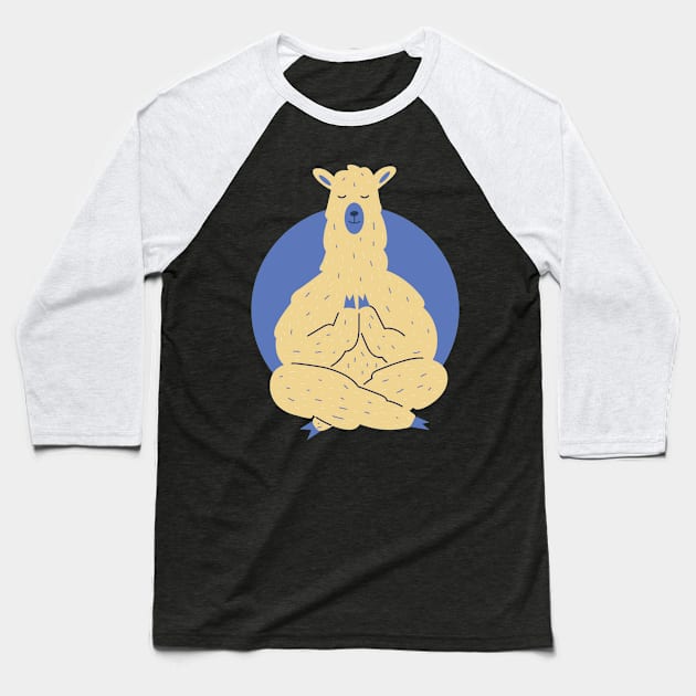 Funny Meditating Llama Baseball T-Shirt by BamBam